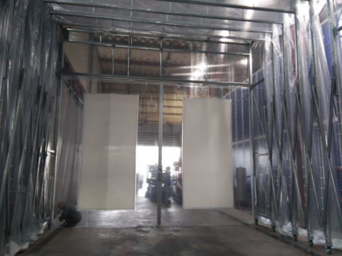 入口カーテン式フィルター付